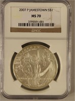 2007 P Jamestown $1 Silver Coin
