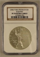 2006 P Ben Franklin Scientist $1 Silver Proof Coin