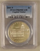 2001 P U. S. Capitol Visitor $1 Silver Proof Coin