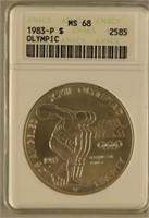 1983 P Olympic Silver Dollar Ms68