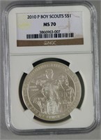 2010-p $1 Boy Scouts Commemorative Silver Coin