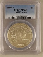 2000 P Leif Ericson $1 Silver Coin