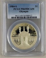 1984 S Olympic Proof Silver Dollar Pcgs Pr69cam