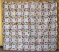 Vintage Double Wedding Ring Quilt