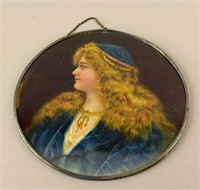 Victorian Woman In Blue Flue Cover