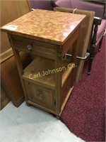 ANTIQUE FRENCH STYLE MARBLE TOP NIGHTSTAND