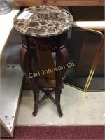 MARBLE TOP CARVED PLANT STAND
