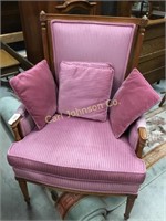 PINK UPHOLSTERED CHAIR