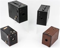 4 Antique Kodak Brownie Box Cameras