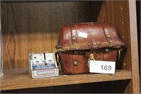 LEATHER CHEST TRINKET BOX - DIME BANK