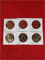 Six Eisenhower Dollars, Various Dates