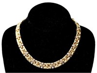 14K Yellow Gold Italian Link Choker Necklace