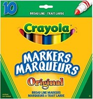 (2) Crayola 10 Broad Line Markers Original