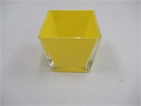 Small Yellow Square Vase
