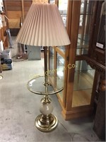 BRASS & GLASS LAMP TABLE