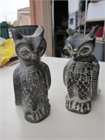 2 - 5" Carved Stone Owl Fetishes