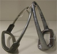 Vintage Metal Stirrups Marked Solid Nickel