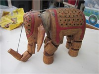 8" Hand Carved African Elephant Marionette Puppet