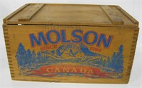 18"x12"x9" Molson Beer & Ale Wood Crate