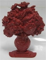Red Cast Iron Flower Bouquet Doorstop