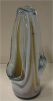 12" Tall Art Glass Vase Basket - Hand Blown