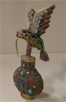 5" Tall Hummingbird & Bottle Intricate Design