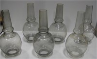 6 Vtg Glass Electric Chandelier Shades 8.25" Tall