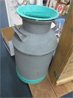 25" Gray/Teal Milk Can