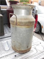 19" Ran-Smith Dairy 60 Marked Vtg Metal Milk Can