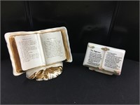 LOT of 2 Religious Book Figurines