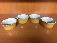 4 Yellow Dip Bowls