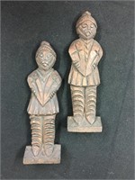 LOT of 2 Terracotta Wood Carvings