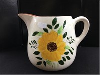 Clay Painted Flower Pitcher
