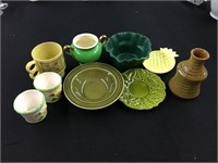 LOT of Green and Yellow Ceramics