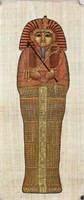 Pigment on Papyrus Artist Signed Tutankhamun