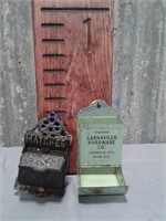 Garnavillo Hardware Co, cast iron match holders