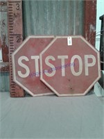 Stop Signs, fiberglass, pair, 24" across