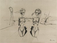 Attr. SALVADOR DALI Spanish 1904-1989 Ink on Board