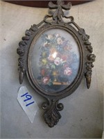 Small Oval Victorian Picture in Metal Frame