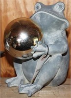 Frog with Gazing Ball Statue