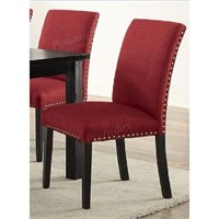 Red Nailhead Dining Chair