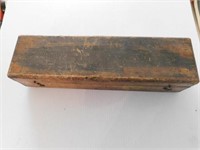 Antique wooden dovetailed box, 4"H x 16"L
