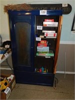 Painted armoire with 3 shelves, missing one door,