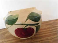 Watt Apple Pottery bean pot #76, no lid, chipped