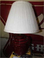 Vintage glass lamp painted red on the inside, 8.5