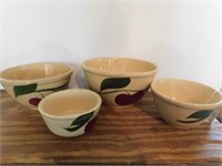 Watt Apple Pottery: set of 4 bowls #4, #5, #6,