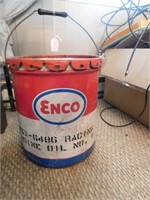 Vintage Enco engine oil can #6, 13.5"