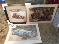 Framed vintage car picture - "Old 16" Locomobile