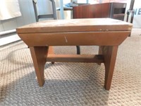 Small wood stool, 12"H