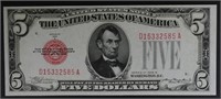1928 B $5 RED SEAL LEGAL TENDER NOTE